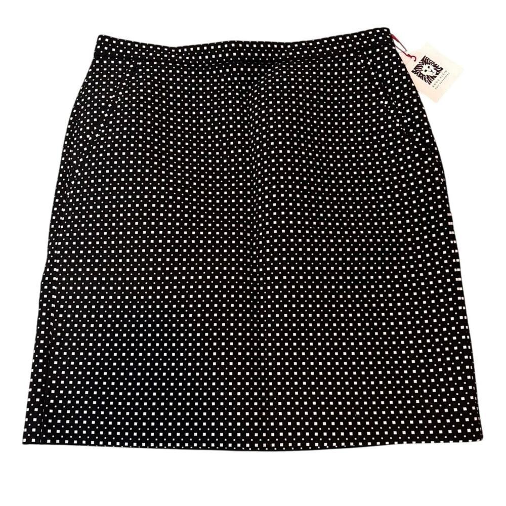 Anne Klein NWT Black White Polka Dot High Waist Pencil Skirt Sz 6 Workwear